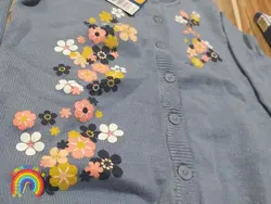 ژاکت بافتنی دخترانه گل گلی