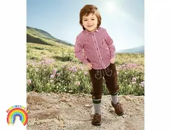 پیراهن پسرانه طرح چهارخونه ریز