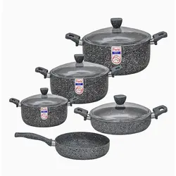 سرویس قابلمه 9 پارچه گرانیتک پرارین