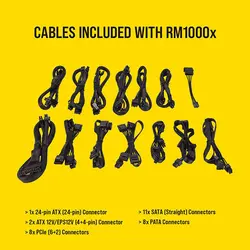 منبع تغذیه کامپیوتر CORSAIR RM1000X PLUS Gold 80