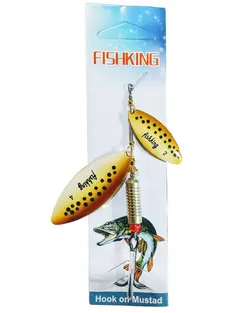 لانسه دو پلاکه کاراملی خال مشکی FISH KING  3H6-1-13