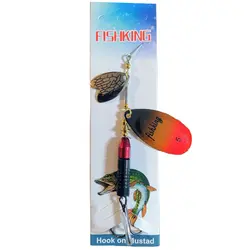 لانسه دو پلاکه خال قرمز زمینه مشکی fish king