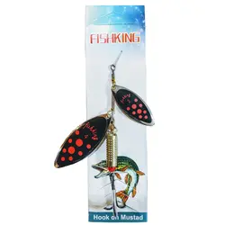 لانسه دو پلاکه اشکی خال قرمز زمینه مشکی FISH KING  3H6-1-13