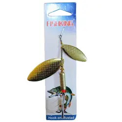 لانسه دو پلاکه طلایی شطرنجی  FISH KING  3H6-1-50