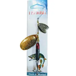 لانسه دو پلاکه طلایی نقره ای سه بعدی FISH KING  3H6-1-13