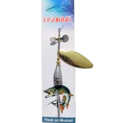 لانسه پلاک-پروانه  طلایی شطرنجی FISH KING  3H6-1-40 Size 3+1