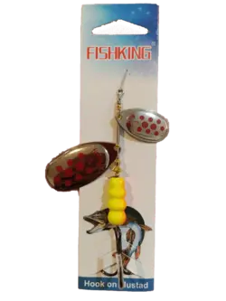 لانسه دو پلاکه خال قرمز زمینه نقره ای