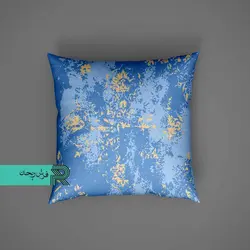 کوسن مخمل طرح مدرن پتینه آبی