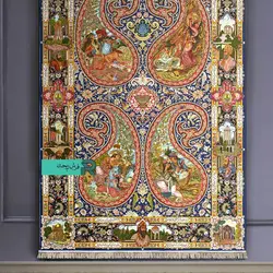 قالیچه با طرح سنتی لیلی و مجنون جدید