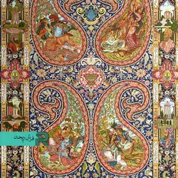 قالیچه با طرح سنتی لیلی و مجنون جدید