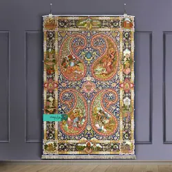 قالیچه با طرح سنتی لیلی و مجنون جدید