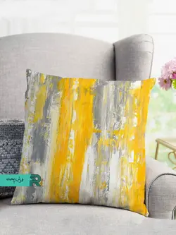 کوسن مخمل طرح مدرن طرح پتینه رنگ طلایی