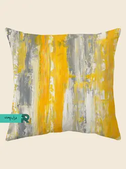 کوسن مخمل طرح مدرن طرح پتینه رنگ طلایی