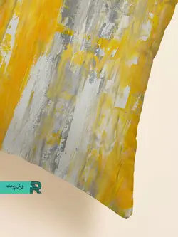 کوسن مخمل طرح مدرن طرح پتینه رنگ طلایی