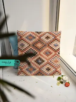 کوسن مخمل طرح مدرن طرح لوزی مسی