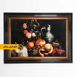 تابلو فرش ماشینی نقاشی گل فرانسوی همراه  قاب ۵۰ -۷۰