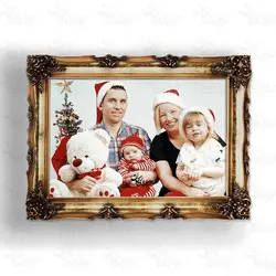 قاب چوبی دست ساز ورق طلا کامل طلایی 1