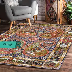 قالیچه با طرح سنتی لیلی و مجنون