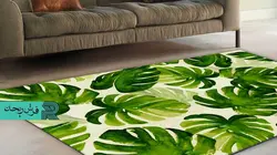 فرش ماشینی سفارشی - برگ سبز