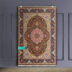 قالیچه با طرح سنتی نقشه گلباران