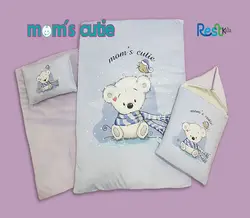 سرویس لحاف کودک و نوزاد مامز کیوت طرح خرس آبی
