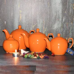 قوری شکس مدل مجید رنگ نارنجی سایز بزرگ