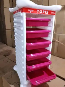 ترولی تاپیکس مدل ایتالیایی (طبقاتی) رنگ سفید و صورتی topix