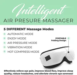 خرید ومشخصات کامل دستگاه ماساژور چشم بلوتوث دار لرزشی چند کاره Eye Massager