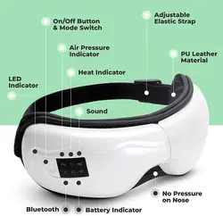 خرید ومشخصات کامل دستگاه ماساژور چشم بلوتوث دار لرزشی چند کاره Eye Massager