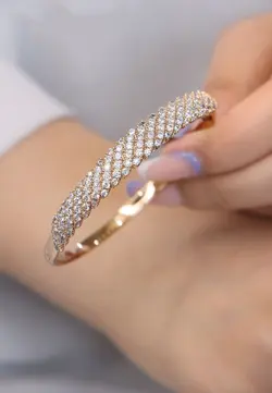 دستبند النگویی زنانه ژوپینگ نگین دار کد RS-665