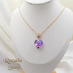 گردنبند زنانه ژوپینگ نگین سواروسکی مدل قلب کد RS-667
