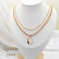گردنبند زنانه ژوپینگ دولاین مدل زنجیر و پلاک