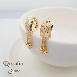 گوشواره زنانه حلقه ای ژوپینگ طرح طلا منگوله دار