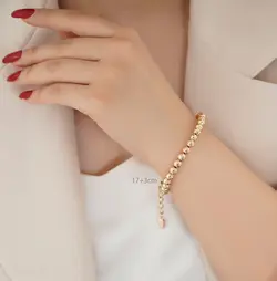 دستبند زنانه ژوپینگ مدل مهره ای طلایی