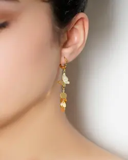 گوشواره زنانه آویز YSX مدل پروانه و پولک