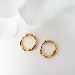 گوشواره زنانه حلقه ای ژوپینگ طرح پیچ کد RS-451