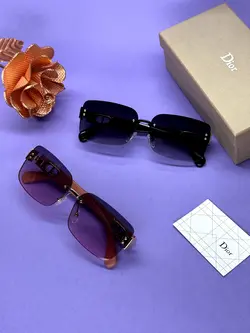 عینک فشن زنانه برند Dior بدون فریم با دسته های طرح دیور