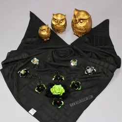 روسری مجلسی پولک دوزی حریر ترک