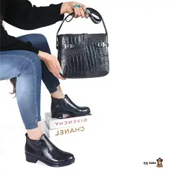 نیم بوت زنانه چرم طبیعی پاشنه سه سانت کد A3-120