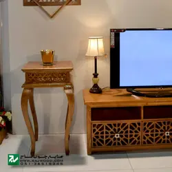 میز خاطره و تلفن چوبی ، دکوری ، آباژور کلاسیک صنایع چوب ساج مدل 306