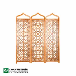 پارتیشن دستساز چوبی ، پاراوان متحرک صنایع چوب ساج مدل 502 | پارتیشن گره چینی مشبک