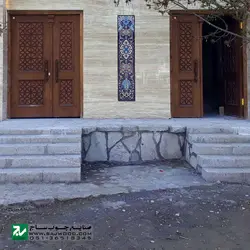 درب چوبی ورودی ساختمان و آپارتمان ،هتل سنتی صنایع چوب ساج مدل M4