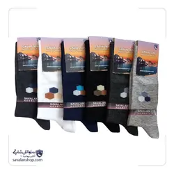 جوراب نخ هندی ساق دار مردانه | طرح لانه زنبوری | کد 1495