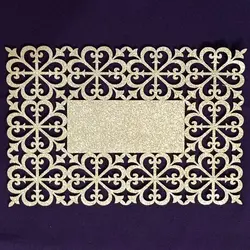 رومیزی مستطیل چرم اکلیلی مدل نیلوفر سایز متوسط