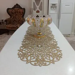 رومیزی رانر میز غذاخوری شش و هشت نفره چرم اکلیلی خارجی مدل بهار