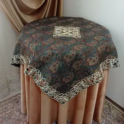 رومیزی ترمه روپشتی مربع 90*90 رضوی درجه یک