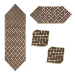 ست رومیزی 4 تکه مخمل چرمی مدل 1326