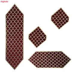 ست رومیزی 4 تکه مخمل چرمی مدل 1326