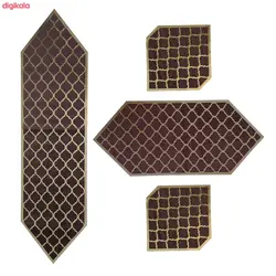 ست رومیزی 4 تکه مخمل چرمی مدل 1326