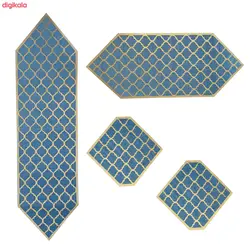ست رومیزی 4 تکه مخمل چرمی مدل 1326